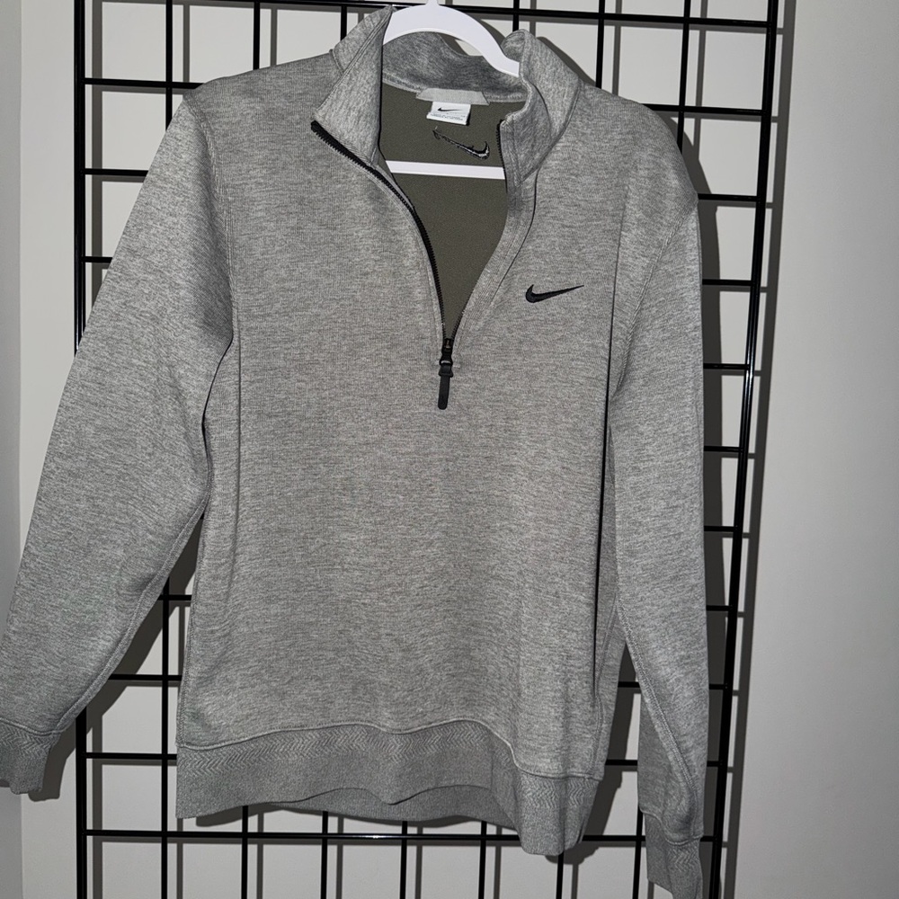 Nike Men's Heather Gray Zip-Up Sweater